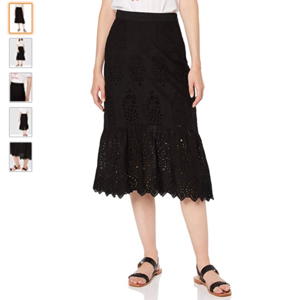 Cotton midi skirt
